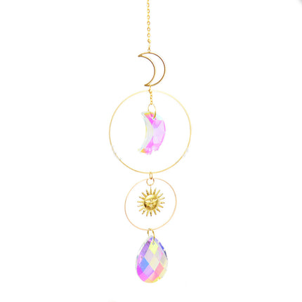Crystal Wind Chimes Garden Moon Five-pointed Star Sun Wind Chimes