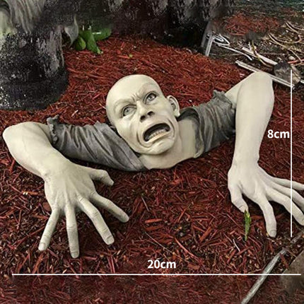 Lantern Zombie Garden Landscape Decoration Home Desktop Horror Zombie Character Sculpture