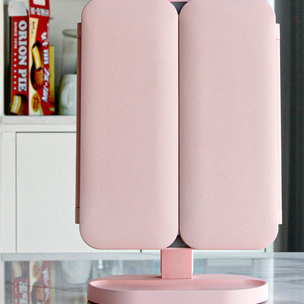 LED Light Makeup Mirror Magnifying Cosmetic 3 Fold Vanity Mirror 180 Rotation Adjustable Touch Dimmer Table Makeup Mirror