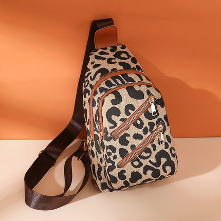Leopard Print Sling Chest Bag