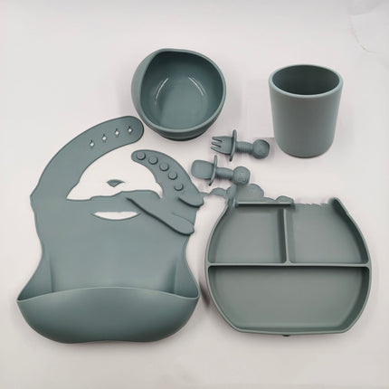 Silicone Children's Cutlery Set Baby Food Supplement Plate