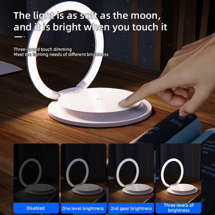 2 In 1 Wireless Charging 3 Gear Creative LED Small Night Light Portable Phone Stand Folding Bedside Lamp 15W Fast Charging