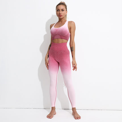 Elastic Fitness Gradient Sports Yoga Clothing Suit Women