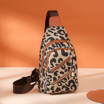 Leopard Print Sling Chest Bag