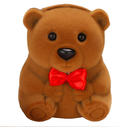 Jewelry Box Jewelry Packaging Box Flocking Box Bear Jewelry Box Gift Ring Box