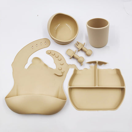Silicone Children's Cutlery Set Baby Food Supplement Plate
