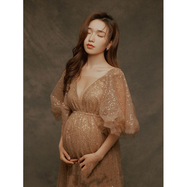 Sequin Fairy Wedding Dress Pregnant Women Photo Studio Clothing
