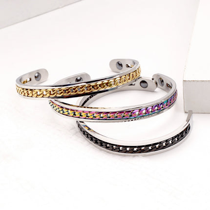 Health Care Colorful Inspirational Titanium Steel Bracelet Magnet