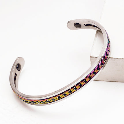 Health Care Colorful Inspirational Titanium Steel Bracelet Magnet