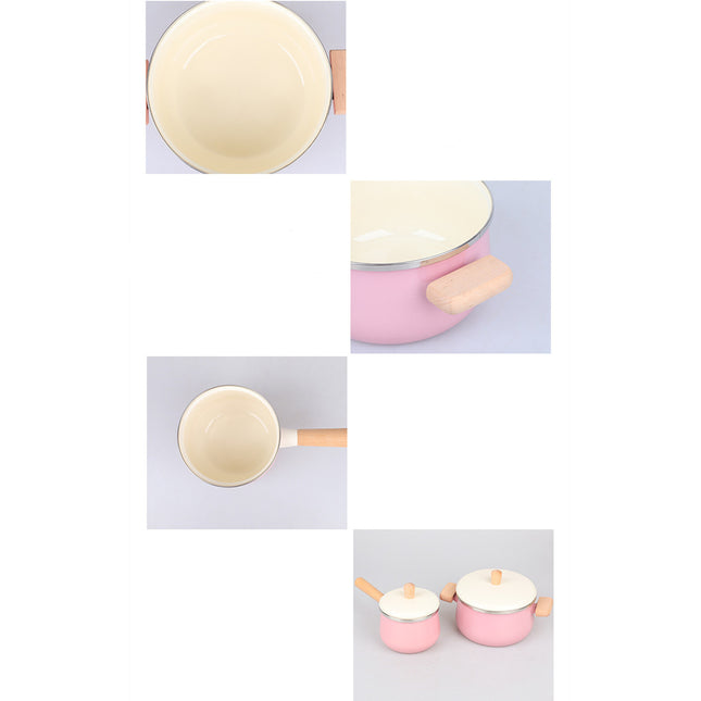 Japanese Enamel Soup Baby Food Supplement Milk Pot