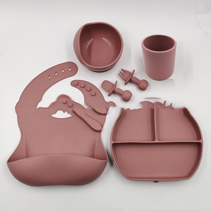Silicone Children's Cutlery Set Baby Food Supplement Plate