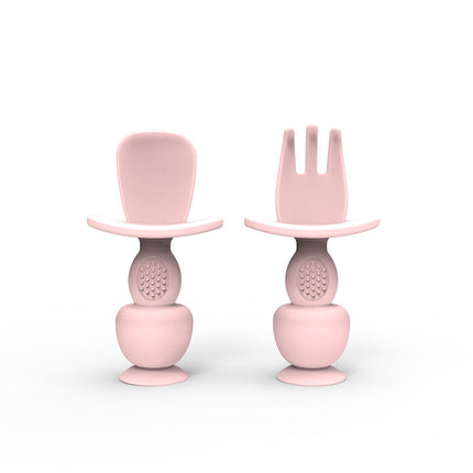 Training Food Supplement Baby Silicone Spoon And Fork Set