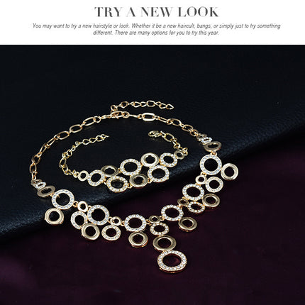 Diamond Jewelry Four-piece Alloy Jewelry Set