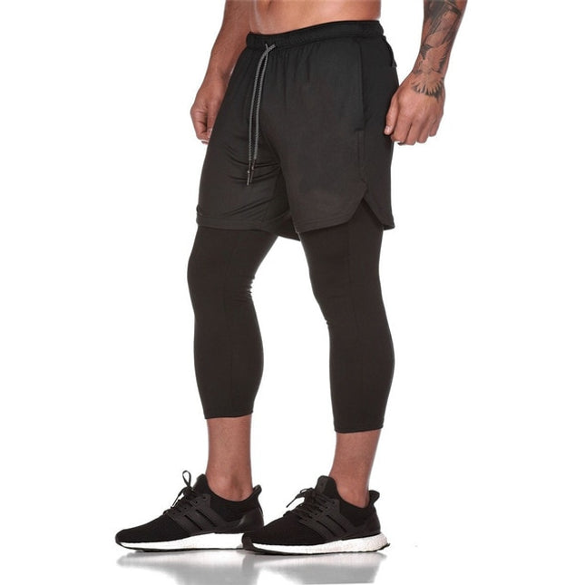 2 in 1 Running Shorts Mens Leggings and shorts