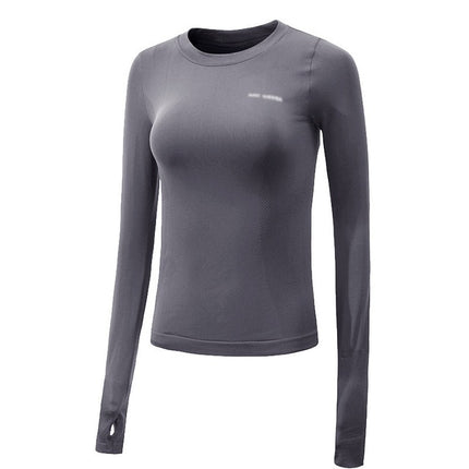 Solid Color High Elastic Gym Top