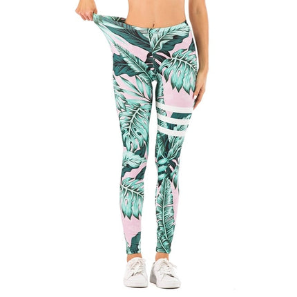 Brand Sexy Women Legging leaf Printing
