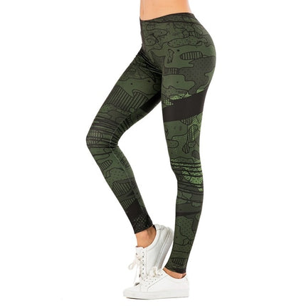 Brand Sexy Women Legging leaf Printing