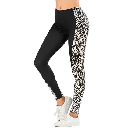 Brand Sexy Women Legging leaf Printing