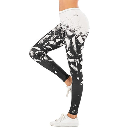 Brand Sexy Women Legging leaf Printing