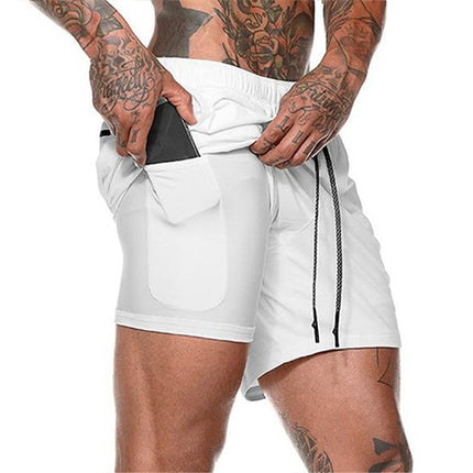 2 in 1 Quick Dry Mens Gym Shorts
