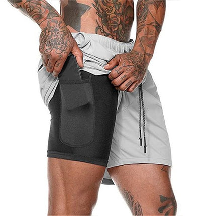 2 in 1 Quick Dry Mens Gym Shorts