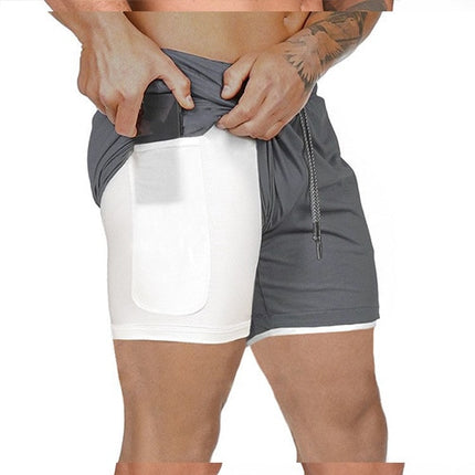 2 in 1 Quick Dry Mens Gym Shorts