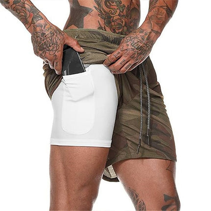 2 in 1 Quick Dry Mens Gym Shorts