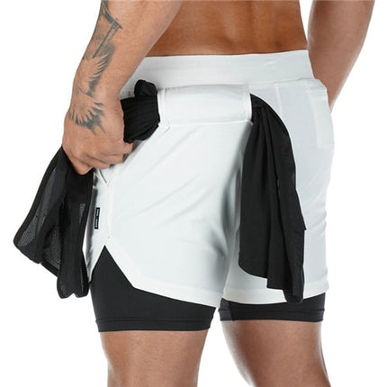 2 in 1 Quick Dry Mens Gym Shorts