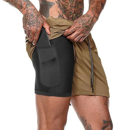 2 in 1 Quick Dry Mens Gym Shorts