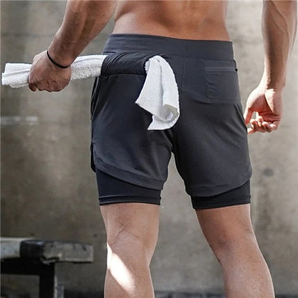 2 in 1 Quick Dry Mens Gym Shorts
