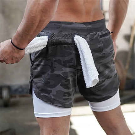 2 in 1 Quick Dry Mens Gym Shorts