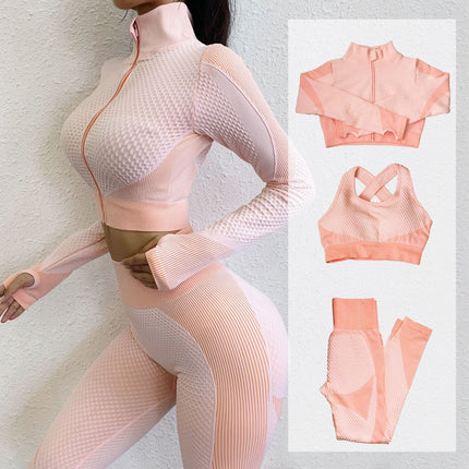 Fitness Suits Yoga Women Outfits 3pcs Sets