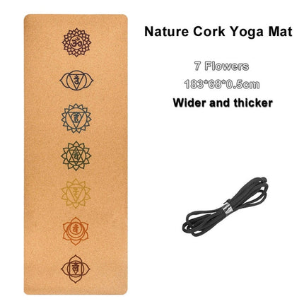 Jusenda 183X68cm Natural Cork TPE Yoga Mat