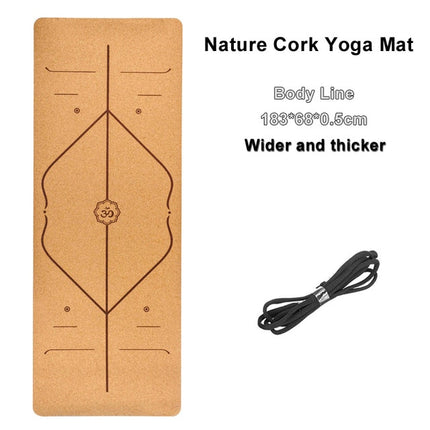 Jusenda 183X68cm Natural Cork TPE Yoga Mat