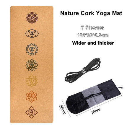 Jusenda 183X68cm Natural Cork TPE Yoga Mat