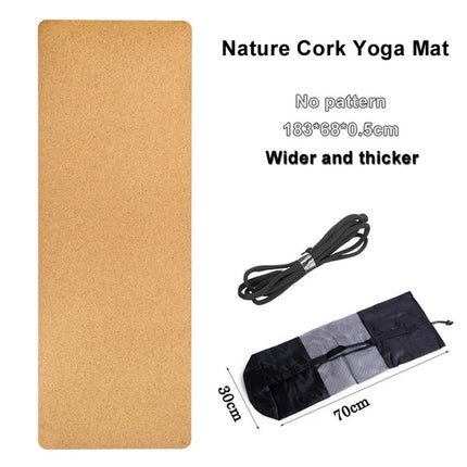 Jusenda 183X68cm Natural Cork TPE Yoga Mat